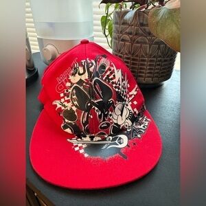 Disney Mickey Mouse Red Graphic Pump Up the Volume Adult Ball Cap Hat